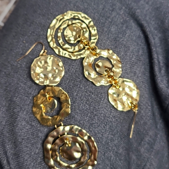 Gold-toned drop earrings long earrings - Picture 3 of 9